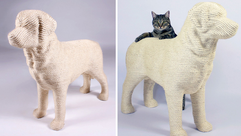 Illustration for article titled This Dog-Shaped Scratching Post Is Sure To Fuel the Dogs vs. Cats Debate